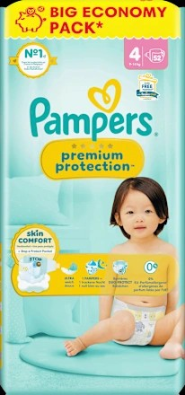 Windeln Premium Protection Gr.4 Maxi (9-14 kg), Big Pack, 52 St