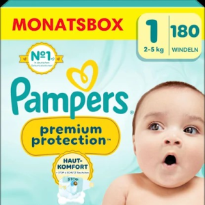 Windeln Premium Protection Gr.1 Newborn (2-5 kg), Halbmonatsbox, 180 St