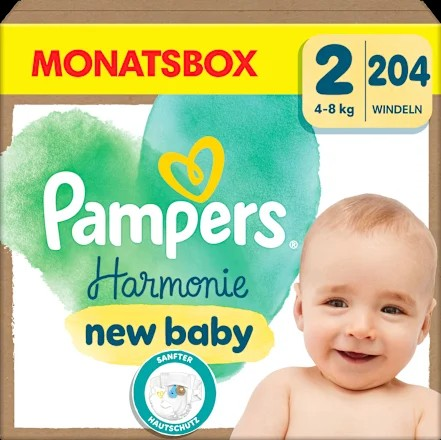 Windeln Harmonie Gr.2 Mini (4-8 kg), Monatsbox, 204 St