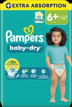 Windeln Baby Dry Gr. 6+ XL (14-19 kg), 21 St